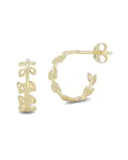 Ember Fine Jewelry 14K Leaf Hoops