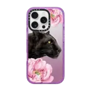 iPhone 16 Pro Impact Case MagSafe Compatible Panther and peonies