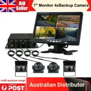4CH Truck DVR Video Recorder 7" Dash Monitor Front Rear Side Camera Van Bus RV