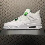 CT8527-113 AIR JORDAN 4複古 “綠色金屬” AJ4 4白色和綠色男士文化籃球鞋