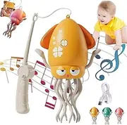 Wiggly Wonder Octopus, Electric Dancing Octopus Toy, Creative Magic Crazy 8 Legs, Dancing Squid Toy, Smart Tentacle Explorer, Crazy 8 Led Auto Dances, Smart Avoidance Toys (Yellow)