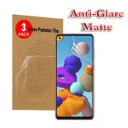 For Samsung Galaxy A21s Anti Glare Matte Plastic Soft Pet Screen Protector Film Guard (3 Pack)