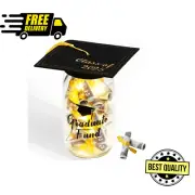 2025 Graduation Gifts for Her/Him- Lighted Graduation Mason Jar Filled with Mone