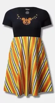 Disney Mickey Mouse Halloween Mini Foxy Dress Candy Corn Torrid Plus Size 4 / 4X