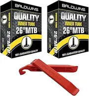 Baldwins PAIR 26 Cycle/Bike Inner Tubes 26 x 1.75 to 2.125 (Fits any 1.75, 1.85, 1.90, 1.95, 2.0, 2.10, 2.125) Schrader/Car Type Valve (Pack of 2)
