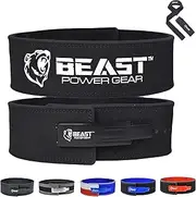 Beast Power Gear Weight Lifting Belt Lever Buckle 10MM 13MM Thick & 4 Inches Free Strap Weightlifting, Powerlifting, Deadlifts, Squats Men Women
