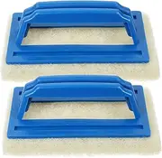 BCOATH 2Pcs Heavy Duty Pool Scrub Brush for Cleaning Tiles Grout and Bathroom Corners Durable Sponge Ergonomic Handle for Efficient Removal of Grease and Grime