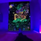 HOT AU Glow In The Dark Hippie Psychedelic Skull Tapestry Blacklight Background