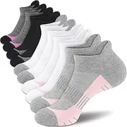 [cuangya] Ankle Socks Women Athletic No Show Socks Running Comfort Cushioned 5-Pairs