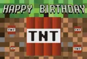 HUAYI 7x5ft TNT Pixel Backdrop for Birthday Game Themed Party Background Photo B