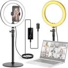 NEEWER 10" 20W LED Ring Light with Desk Stand Phone Holder for iPhone Laptop, Bi