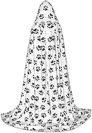 SKKNT Dog Paw Pattern Print Halloween Hooded Cloak Full Length Cape With Hood For Men And Women For Carnival