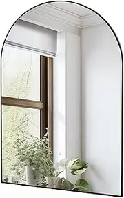 Black Arch Bathroom Wall Mirror,24 x 36 Inch Arched Vanity Modern Tempered Glass Mirror for Bedroom,Living Room,Entryway