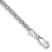 14K White Gold 7 Inch 4mm Parisian Wheat With Lobster Clasp Bracelet