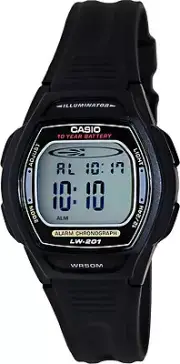 Casio LW201-2AV Ladies Black Digital Watch 10 Year Battery Dual Time Sports New