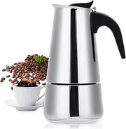 Stovetop Espresso Maker, 9 cup Moka Pot, Italian Coffee Maker Percolator, Stainless Steel Espresso Pots, 450ml/15oz(1 cup=50ml) Coffee Pot for Induction Cookers, Hobs, Cafe Maker for Camping, Teatime