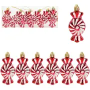 NNEOBA Sparkling 6-Piece Christmas Lollipop Candy Cane Pendant Ornaments Set
