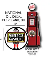 (WHTR-1) 12" 1918-36 WHITE ROSE GASOLINE DECAL OIL CAN / GAS PUMP / LUBSTER