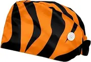 [YTYVAGT] 2-Pc,Scrub Bouffant Caps,Workout Hat with Sweatband Headgear for Women,Animal Zebra Texture Abstract Pattern