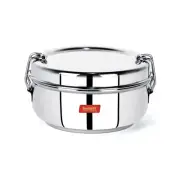 Stainless Steel Food Pack Lunch Box with Separator Plate and Locking Clip -650ML