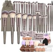MAANGE Makeup Brushes 51 Pcs Makeup Kit, Multi-functional Makeup Tool Set with Makeup Brush Make Up Brushes Set With Bag (Champagne)