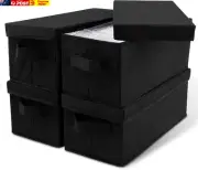 4Pack CD Storage Boxes with Lid Dustproof Disc Stackable CD Case Storage Box Fol