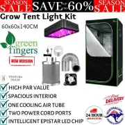 Greenfingers Grow Tent 600W LED Grow Light 60X60X140cm Full Spectrum 4" Vent New
