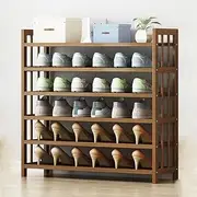[CULOTOL] Bamboo Shoe Rack, Shoe Shelf Storage Organizer for Unit Entryway Hallway and Closet Sturdy Freestanding Shoe shelf Natural [6 Tier]