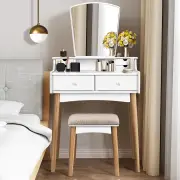 CostwayVanity Makeup Table with 6 Drawers for Bedroom