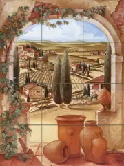 Art Toscana Mural Tumbled Marble Backsplash Tile #146