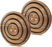 2 Pcs Magnetic Wooden Trivets,Magnetic Pot Holder,Round Wooden Casserole Mat,Wooden Pot Holder,Desktop Insulation Pad,for Dutch Ovens Hot Pots and Pans Cast Iron Skillet