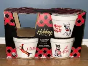 Holidays by Ciroa Set of 3 Porcelain Ramekin Christmas Dog Bowls NIP