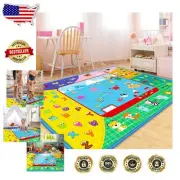 Extra Large 79”x58” Cotton Baby Play Mat - Foldable for Home & Outdoors