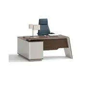 Modern Furniture ANDERS Executive Desk Reversible Return 140cmHazelnut & Beige