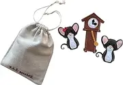 Hickory Dickory Dock Nursery Rhyme Finger Puppet Set - Plush, Unisex, Miniature, White or Gray