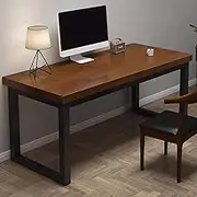 Hoixin Gaming Desk Computer Desk Office Table Tabletop Thickness 5cm H-Shaped Legs Laptop Table Easy to Assemble Suitable for Home Office and School Use(Dark Walnut,100cm)