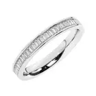 3 MM 100% Natural Baguette Cut Diamonds Half Eternity Ring in 18K White Gold
