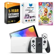 Nintendo Switch White OLED Console + Rabbids: Party of Legends Bundle