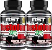 Testofen Supplement Twin Pack (2 Bottles of 30 Count Each) Fenugreek Seed Extract, 50% Fenuside, 600mg, 60 Count, Clinical Strength, BSCG Certified by MST