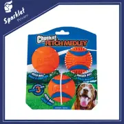 CHUCKIT! Fetch Medley Balls For Dogs Gen3 Medium 6cm (3 Pack)