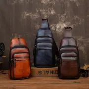 Men's crossbody ID holder Top Layer Cowhide Messenger Bag
