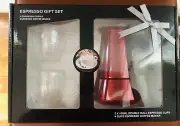 Espresso Gift Set 2 Cups & Espresso Coffee maker ( Red ) (Gift For Christmas
