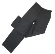 NWT Theory Clean Straight Pull-on in Charcoal Melange Sleek Flannel Wool Pants L