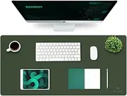 K KNODEL Leather Desk Mat, Office Desk Pad, Large Mouse Pad, Keyboard Pad, Computer and Laptop Mat for Desk, Desk Protector, Desktop Mat for Writing, Desk Blotter and Cover (90x43cm, Dark Green)