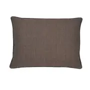 Brown Herringbone Texture With Pu Piping With Feather Down Insert Lumbar Pillow