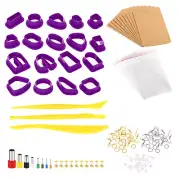 Polymer Clay Cutters, 129 Pcs Clay Cutters Polymer Clay Earrings Kit, Purple