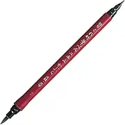 Kuretake FUDE PEN NIHON-DATE KABURA Brush Pen (No.55), Double-sided hard and soft brush tip pen for lettering, calligraphy, art, writing, sketching and inking illustration. AP-Certified, Made in Japan