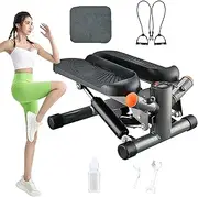 Steppers for Exercise Workout, Mini Portable Stepper with Resistance Bands,LED Display,Floor Mat,Anti-Slip lFitness Stair Steppers with 330LBS Loading Capacity, Quiet Home Workout Equipment