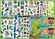 MINECRAFT movie Game boys sticker decal kit enderman creeper Alex Steve pickaxe