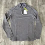 Robert Graham $198 Delage Tweed Jacquard Quarter Zip Pullover Men’s size S